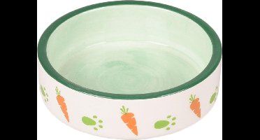 Flamingo Knaagdier Voerbak Iggy - Hamstervoerbak - Rond - Wit / Groen - 8,5cm