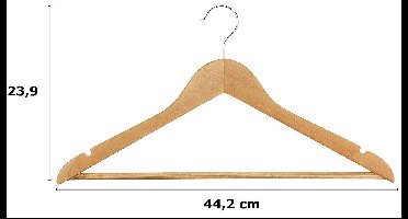 30 Luxe Houten Kledinghangers - Hout - 44 cm