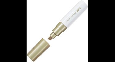 Pilot Pintor Gouden Verfstift - Brede marker met 8,0mm beitelpunt - Inkt op waterbasis - Dekt op elk oppervlak, zelfs de donkerste - Teken, kleur, versier, markeer, schrijf, kalligrafeer…