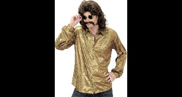 Party Glitterblouse man goud - Maatkeuze: Maat XL