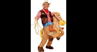 Generik Opblaasbaar cowboy op paard kostuum - Verkleedkleding voor volwassenen