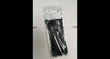 Kabelbinders Hoge Kwaliteit! - 200 x 3,6 mm - 100 stuks - Tierips/ Tiewraps zwar Tie ribs - Tie wraps - Ty Rapst