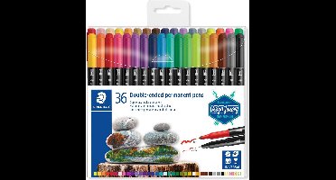 STAEDTLER Permanente stift - dubbele punt 3187 - set 36 stuks