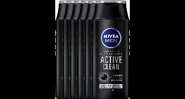 NIVEA MEN Active Clean - 6 x 250 ml - Voordeelverpakking - Shampoo