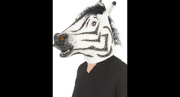 Zebra latex masker voor volwassenen - Verkleedmasker