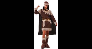 Witbaard Verkleedjurk Viking Dames Bruin 4-delig Maat M/l
