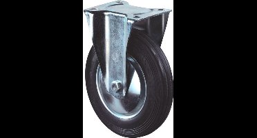 Kelfort Bokwiel, zwart rubber wiel met stalen velg en rollager, 135kg 160mm