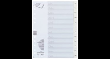 DURABLE Ordnerregister 611402 DIN A4 Jan-Dez geprägten Taben ws