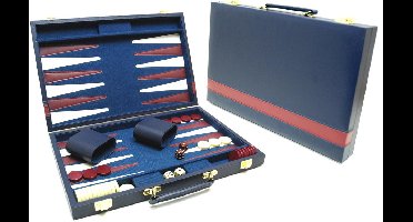 Hot sports Backgammon koffer blauw 38x24
