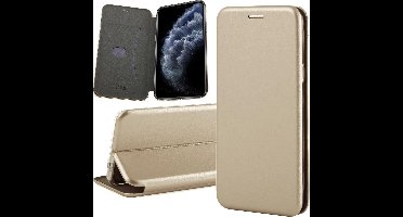 Hoesje geschikt voor iPhone 11 pro max - book case cover Kunstleer wallet goud