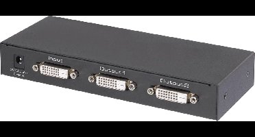 Renkforce 2 poorten DVI-splitter Ultra HD-geschikt 3840 x 2160 Pixel Zwart