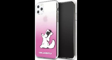 Karl Lagerfeld iPhone 11 Pro Max TPU Kunstleer Back Cover Roze | Bescherm je Smartphone!