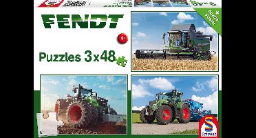 Schmidt Fendt Legpuzzel - Landbouwtuig puzzel voor jongens - 3x48 stukjes
