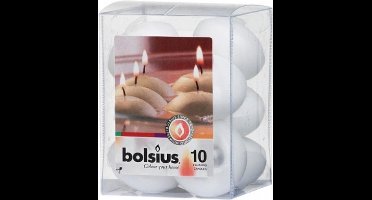Bolsius Drijfkaarsen - 10 stuks - Wit