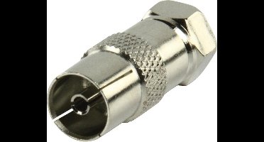Coax-Adapter F F-Male - Coax Female (IEC) Zilver