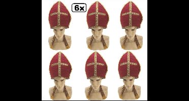 6x Sint mijter stof - Sinterklaas feest Piet en Sint