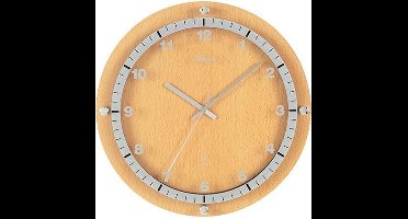 Wandklok met massief houten rand modern design