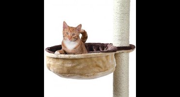 Kattenmand Trixie - Wendbaar Pluche Bruin/Beige - 38x38 cm Met Metalen Frame
