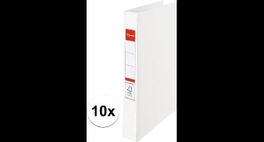10x Ringband mappen/ordners 2 gaats A4 wit - Documenten/papieren opbergen/bewaren - Kantoorartikelen