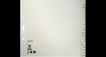 Leitz 1200 Register Din A4 Bovenbreedte A-Z Manila Papier Grijs 20 Tabbladen 12000085