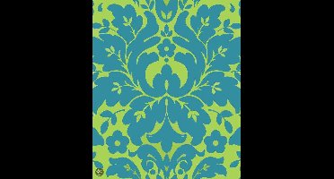 Dutch Wallcoverings Schuimvinylbehang barok groot - Groen/blauw