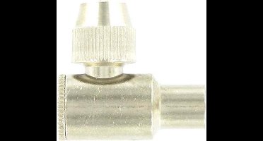 Kopp coaxstekker haaks man 6,5mm metaal