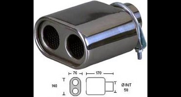 Uitlaatsierstuk RVS 538B4-60 - Passend 42-56mm