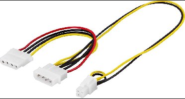 DELTACO SSI-35, 4-pin ATX12V 2 x 4-pin Zwart, Rood, Wit, Geel kabeladapter/verloopstukje