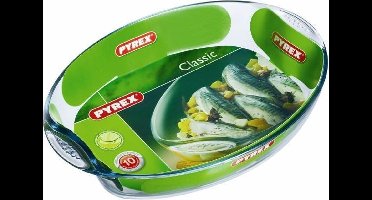 Pyrex - Let's Share Ovenschaal Ovaal met Grepen 4 liter - Transparant - Borosilicaatglas