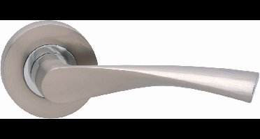 INTERSTEEL Deurkruk Groningen op geveerde schroefrozet chroom/mat-nikkel