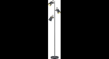 TRIO EDWARD - Vloerlamp - Zwart mat - excl. 3x E14 4W - Voetschakelaar