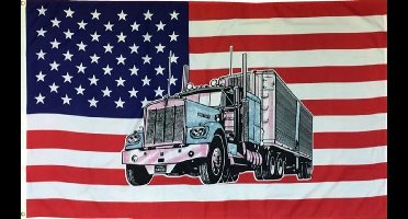 Vlag USA Truck Blue