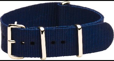 Premium Navy Blue Nato strap 22mm - Horlogeband Blauw