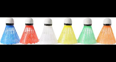 6 Shuttles plastic neon in koker 4,5-5 gram - Engelhart