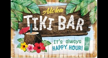 Aloha Tiki Bar Happy Hour Metalen wandbord 20x30 cm