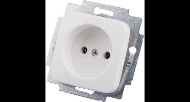 Wandcontactdoos SI enkelvoudig + centraalplaat inbouw wit