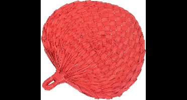 Vegaoo - Rode waaier van stro voor volwassenen