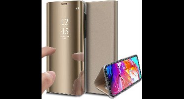 Hoesje geschikt voor Samsung Galaxy A70 - Book Case Spiegel Goud