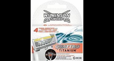 Wilkinson Quattro Titanium Scheermesjes - 6 stuks