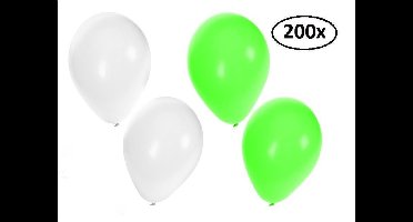 Ballonnen helium 200x groen en wit