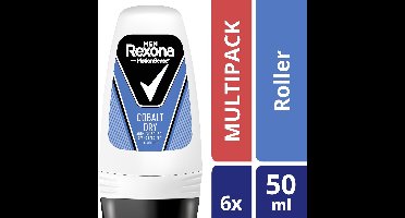 Rexona Deodorant Roller Dry Cobalt - 6 x 50 ml - Voordeelverpakking