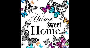 Diamond Painting "JobaStores®" Home Sweet Home Vlinders - volledig - 30x30cm