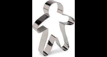 uitsteekvorm Speculaaspop 14 cm RVS zilver