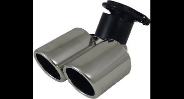 Uitlaatsierstuk RVS Verstelbaar 2x 76mm rond - passend 45-58mm