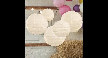 Lampionnen Ivoor - 5 stuks