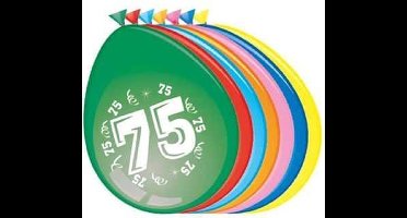 Witbaard Ballonnen 75 jaar - Geschikt voor lucht- en heliumvulling - 8 stuks
