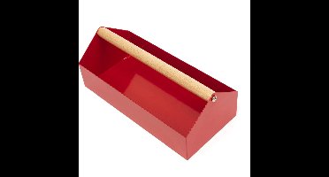 Kikkerland Organizer Toolbox 21 X 8 Cm Staal/hout Rood
