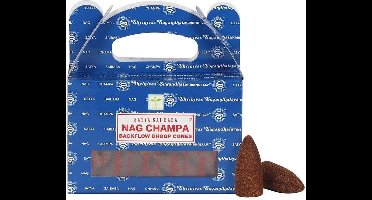 Satya Nag Champa BackFlow wierook Cones (24 Incense cones)