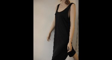 Nina von C Onderjurk 90CM - breed bandje - Antistatische viscose onderjurk met brede bandjes - 38 - Zwart
