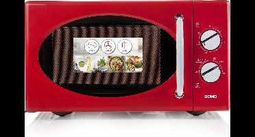 DOMO DO2925 Magnetron / Microgolfoven solo - 25 L - 900W - Retro - Rood